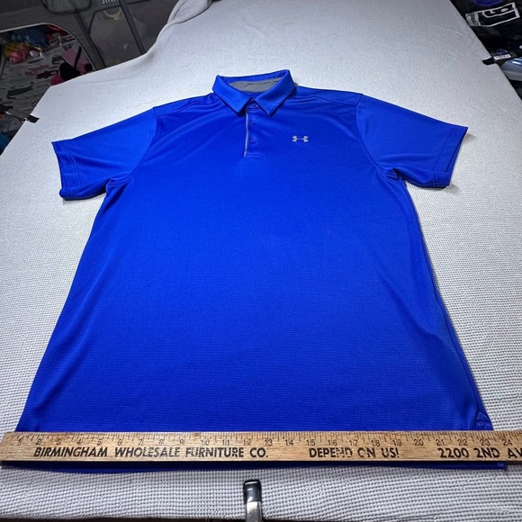Under Armour Men's Blue Tech‎ Performance Golf Polo - Picture 7 of 12
